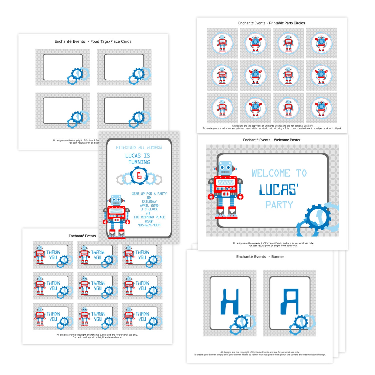 PRINTABLE Robot Party Collection - Basic Il_170x135