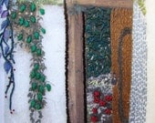 Brown door, wall hanging, hand embroidery, fiber art, mixed media OOAK