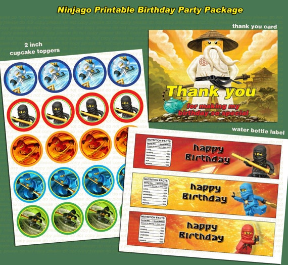 Ninjago Birthday Party Package - Printable set (NON PERSONALIZED)