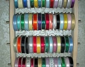 60 plus Wooden Ribbon Holder Ribbon Organizer Ribbon Spool Handcrafted Wood Scrapbook Scrapbooking DIY Crafting Organizer Ribbon Rack