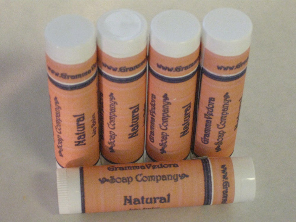 Natural unflavored lip balm with shea butter and vitamin E oil