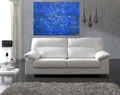 Original  Painting  Blue abstract oil Painting  canvas painting  Art on Canvas Thick Texture  Fine by Lucia, Ready to Hang 50x70 cm.