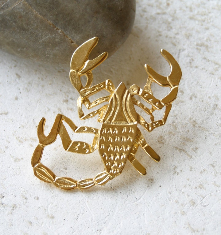 Scorpion Brooch Pin. Zodiac sign broach.