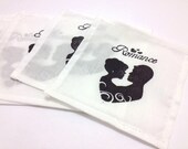 Fabric Drink Coasters Valentines Day Silhouette Set of 6 One of a Kind