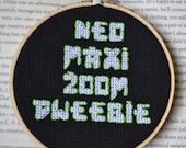 Neo-Maxi-Zoom-Dweebie Breakfast Club hand embroidered hoop art