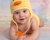 Baby Chick Easter Beanie and Diaper Cover