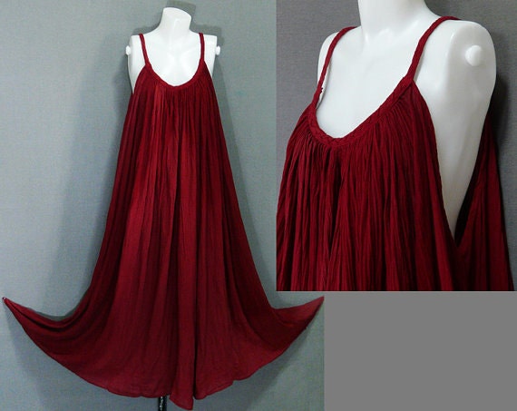 Crimson Red Gypsy Long Maxi Halter Dress Clothing Costume  for Women Petite Big Fat Special Occasion