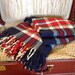 Vintage Wool Blanket Faribo Faribault Woolen Mill Beautiful Plaid 52" x 54"