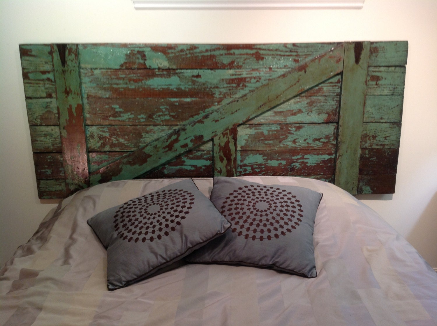 Items similar to Rustic Barn Door Queen Headboard on Etsy