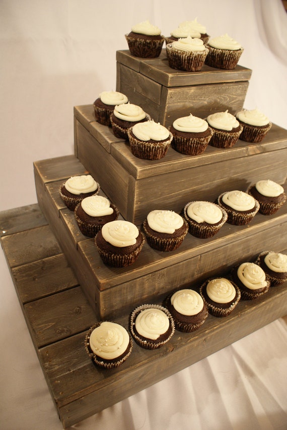 Rustic Wood Cupcake Stand by JaKsDesign on Etsy