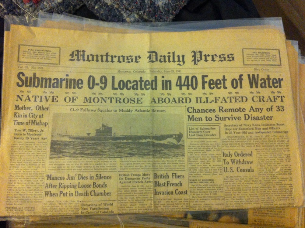 SALE Montrose Daily Press June 21, 1941 Newspaper WWII