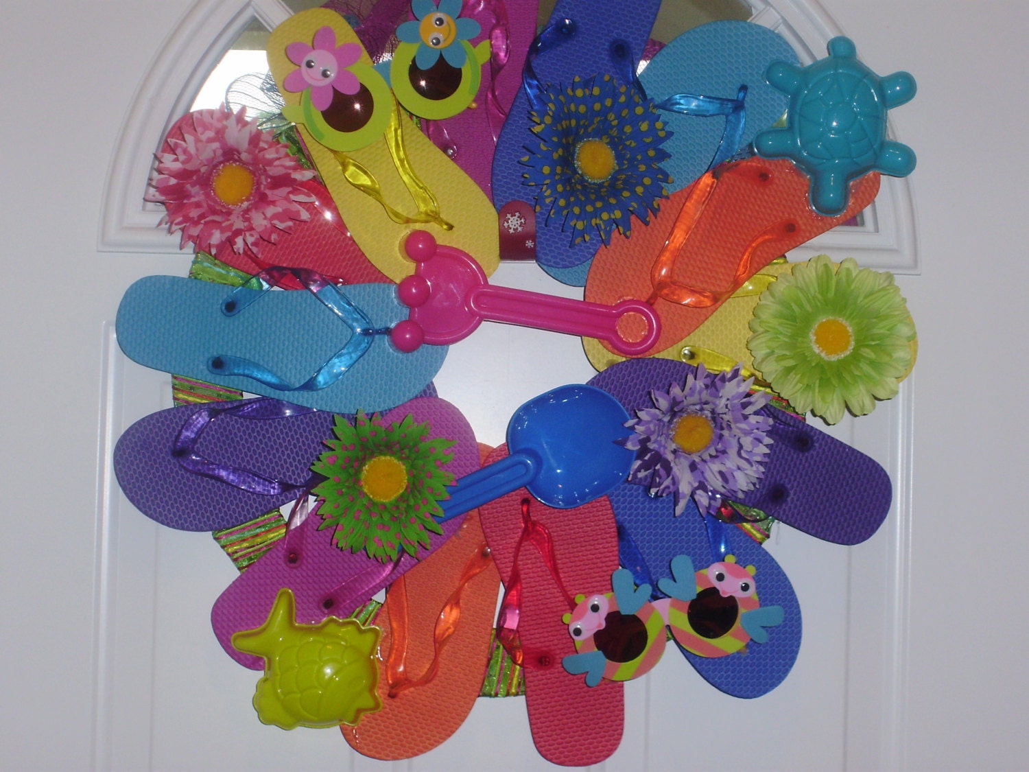 Bright Multi-Colored Flip Flop Wreath