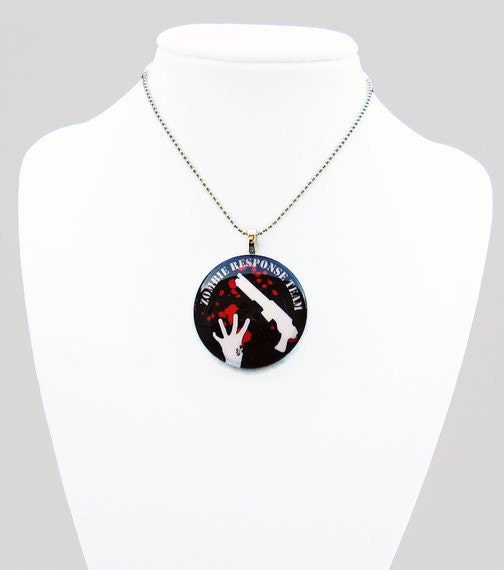 Zombie Response Team glass necklace