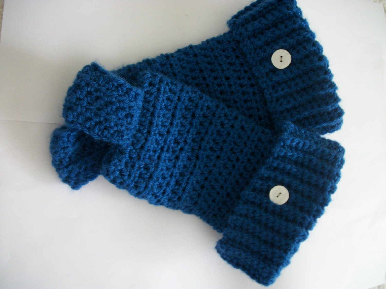 Boot Liner/Leg Warmers Crocheted in Blue Suede