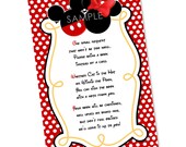 Please Bring a Book Instead Of A Card Mickey Mouse Invitation Insert - Red Yellow Black Mickey Mouse Birthday Party Invitations
