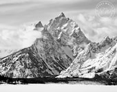 Nature Photography - Landscape - Mountains - Grand Teton in Black and White - Fine Art Photography - 11 x 14