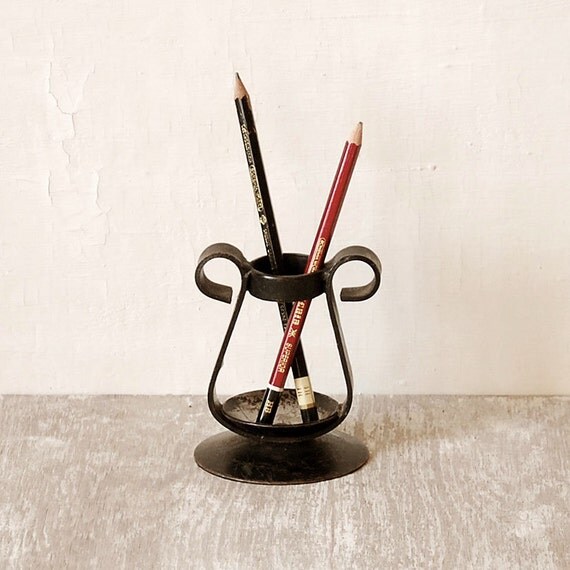 Rustic Wrought Iron Candle Holder by singulars on Etsy