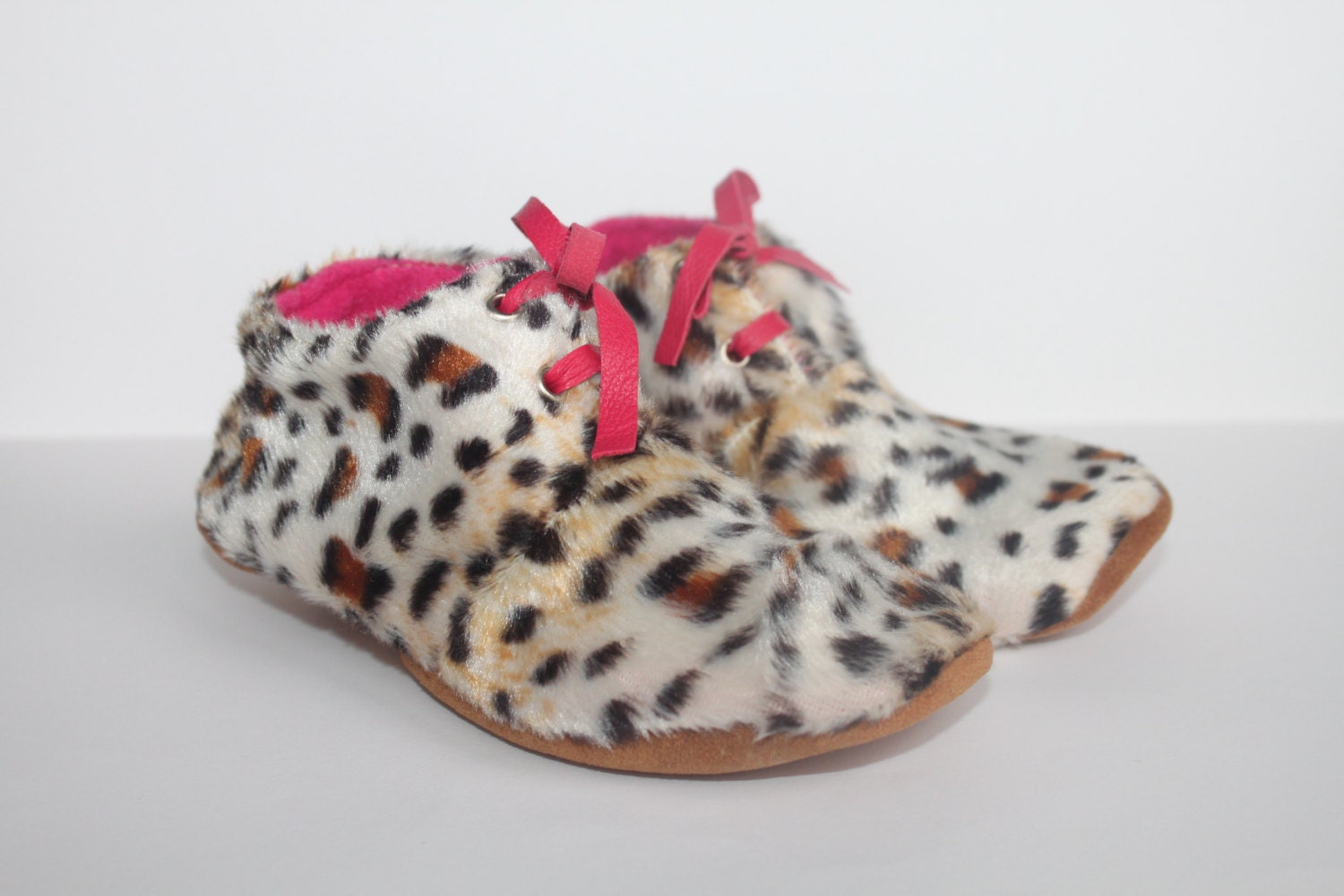 2-3 years Slippers / Baby Shoes Lamb Leather Leopard