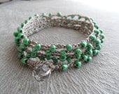 bohemian glass crochet beaded bracelet wrap 5x Wrap bracelet,