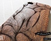 SALE30%OFF: Natural Wood iPhone 4 Case - Engraved Terraced Field iPhone Case // Sapele Wood, Art, Gift, Laser Engraving, 3D, Geometric, 4s