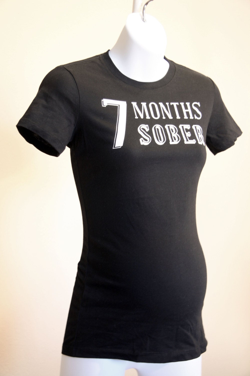 7 Months Sober Maternity Tee - Black