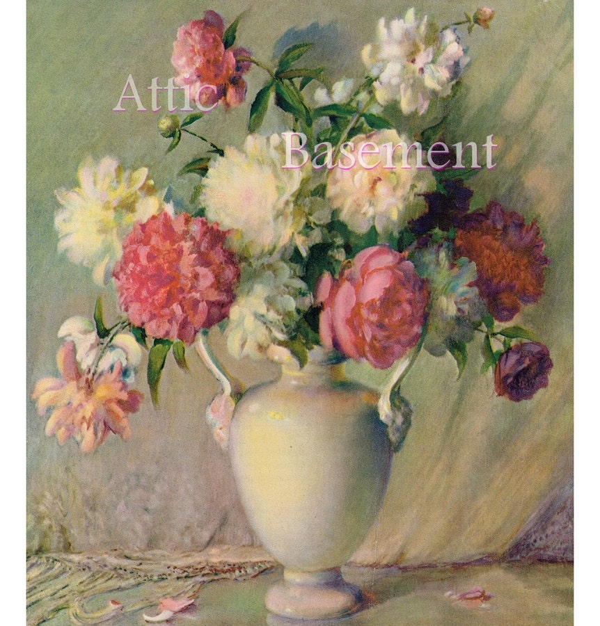 Floral Flower Arrangement in White Vase DIGITAL Image JPEG Format - AtticBasement
