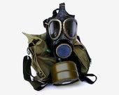 Vintage military gas mask soviet black gas mask cold war gas mask army gas mask unused authentic ussr gas mask steampunk mask goth mask - PetarsVintage