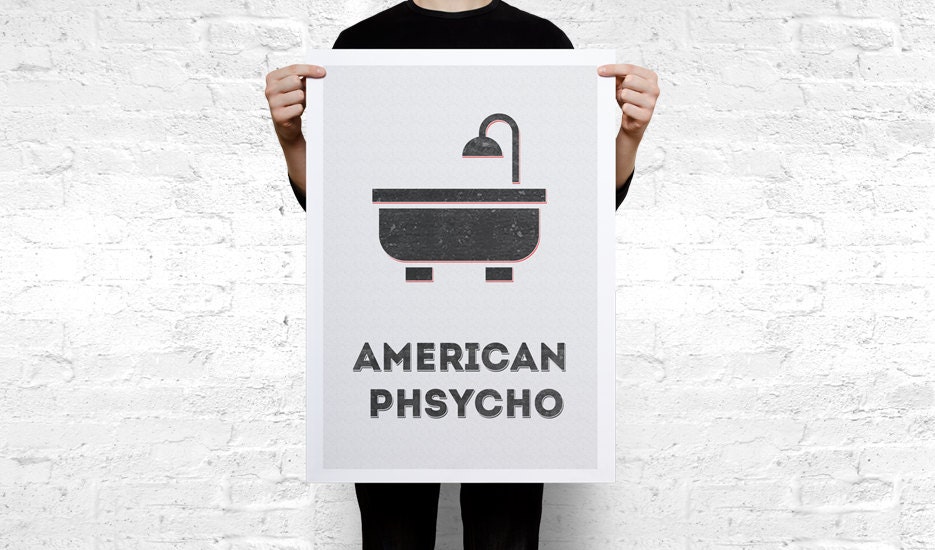 American Psycho Movie minimal Poster A2 (594 x 420 mm / 23.4 x 16.5 in)