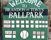 Personalized Mini Antiqued Baseball Scoreboard