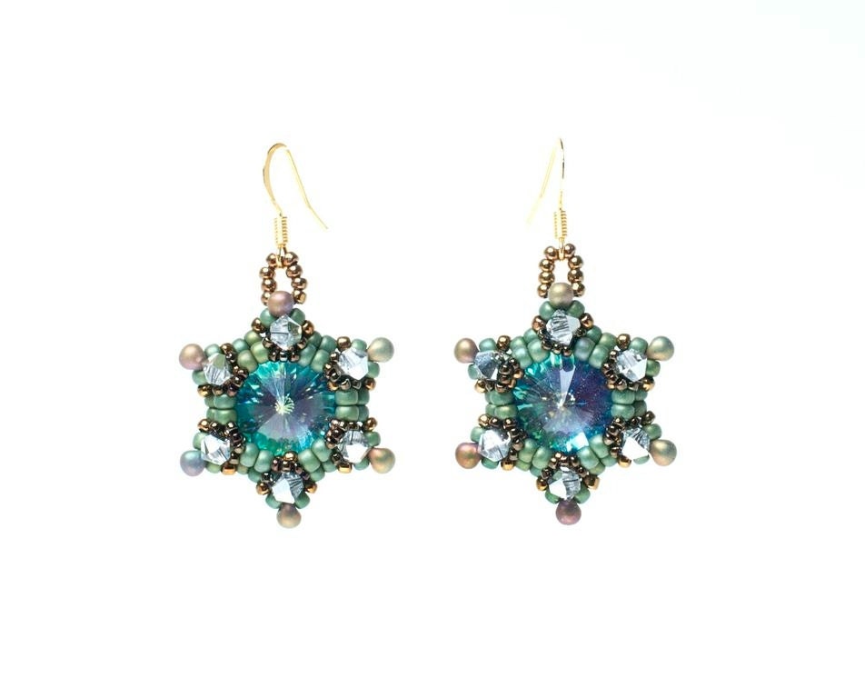 Beaded Earrings - Turqouise /Green