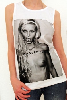 90s / Grunge / Chic Unisex Heroin Kids T-Shirt WASTED YOUTH nude girl erotic porn drugs cocaine weed redlight