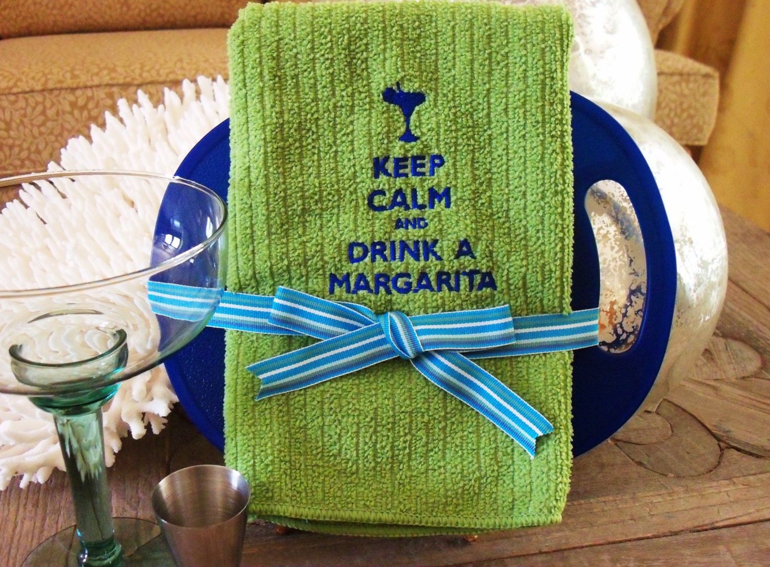 Margarita Towel and Cutting Board Set, Bar, Kitchen, embroidered, microfiber