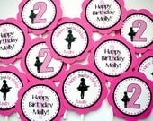 Ballerina Birthday Party Cupcake Toppers - Set of 12