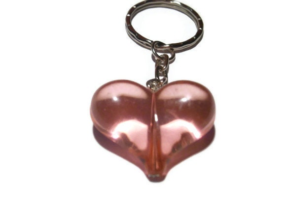 Heart Keyring, Pink Keychain, Cute Accessories, Bag charm, Purse charm for Tweens, Teen Girls, Women
