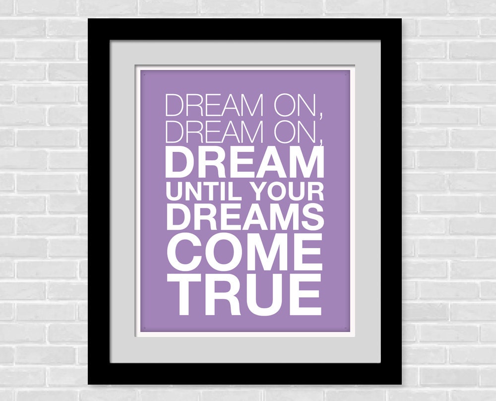 Subway art print- 8 x 10 Song lyrics poster - Dream on Aerosmith song lyrics - Subway Art - Song lyrics Typography Art