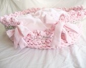 Handmade Large Crochet Princess Pet Dog/Cat Bed Pink Cotton Reversable Washable with Pillow