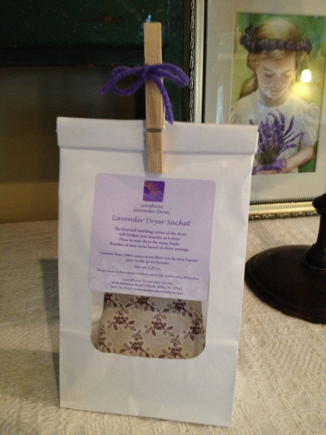 Multi-Use Lavender Fabric Dryer Sachet (Floral)
