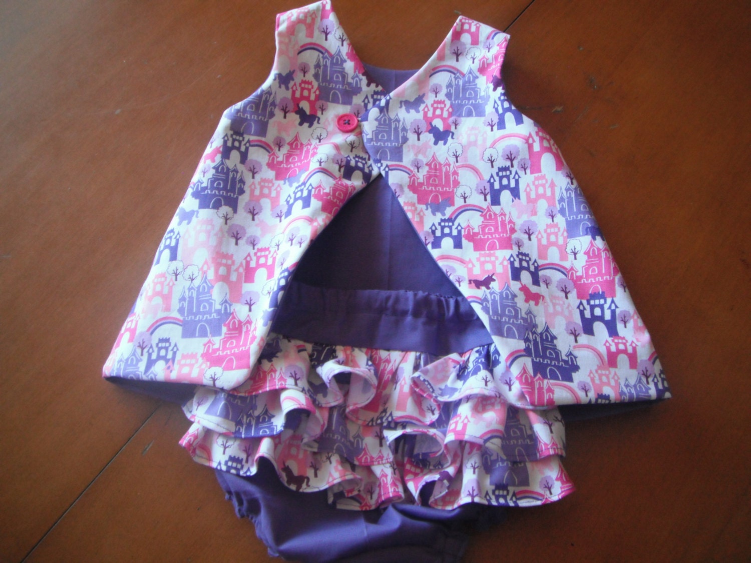 Adorable 'Fairytale' open back dress with matching diaper cover