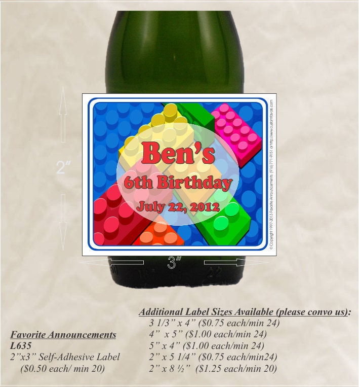 Lego 2 Birthday Self-Adhesive Label (L635)