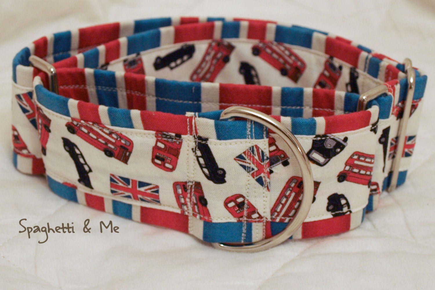 London Times - 2" Width Adjustable Med/Large Martingale - Custom Dog Collars, Leashes, Pet Accessories, Martingale Collars, Harnesses, Etc
