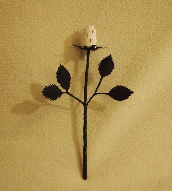 OOAK 3D aluminic sculpture, Gothic Rose