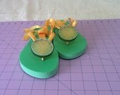 Grecian Tied Flip Flops with lime slices beach wear summer sandals Women's shoes handmade flip flops