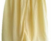 Vintage Style Yellow Cotton Ladies Pettipants Underwear Lingerie Slips Floral Lace Women
