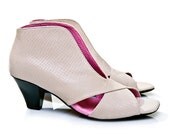 Stone color leather, women sandals, handmade shoes, snake texture