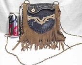 LEATHER handmade messenger bag, purse, handbag, FREE shipping.   Retails for 125.00.  Med Brown