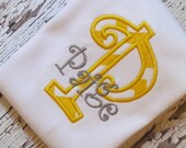 Girls Personalized  Monogram Applique Name and Initial Shirt Onesie Bodysuit Baby Gown Bloomers Diaper Cover