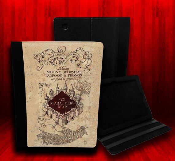 Harry Potter Inspired The Marauders Map Leather Case For iPad 2, iPad 3 and iPad 4