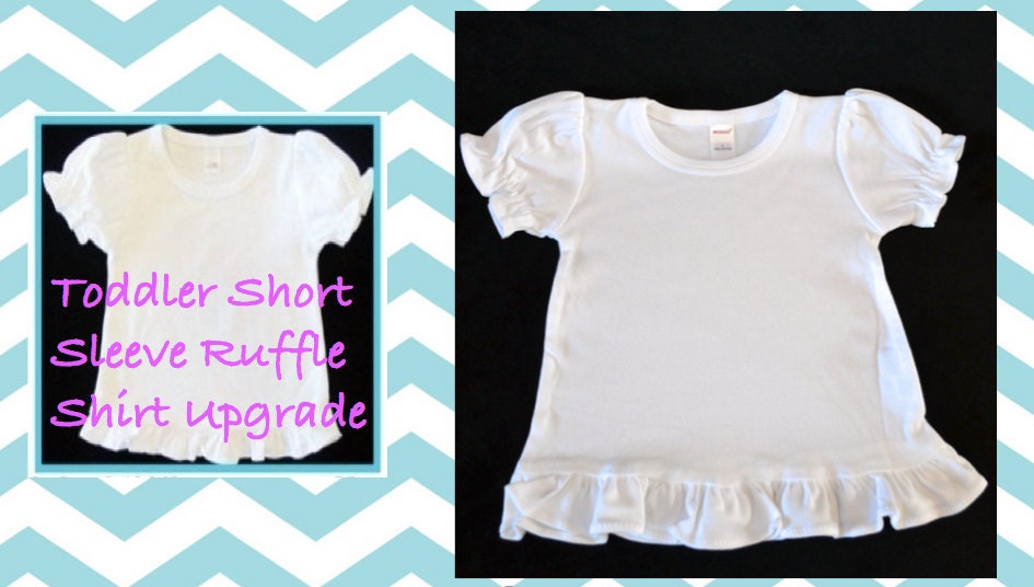 Toddler Ruffle Short Sleeve Shirt Upgrade--upgrade bodysuit onesie design to short sleeve ruffle shirt for toddler