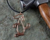 Copper begging dog pendant on black cord - Dog Pendant - Pet Jewelry -
