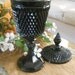 Stunning Black Milk Glass Pedestal Compote